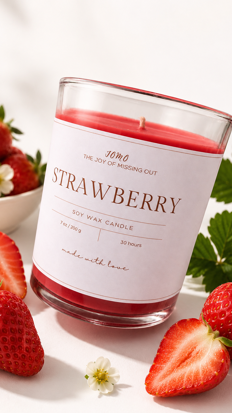 JOMO CANDLE STRAWBERRY FLAVOR