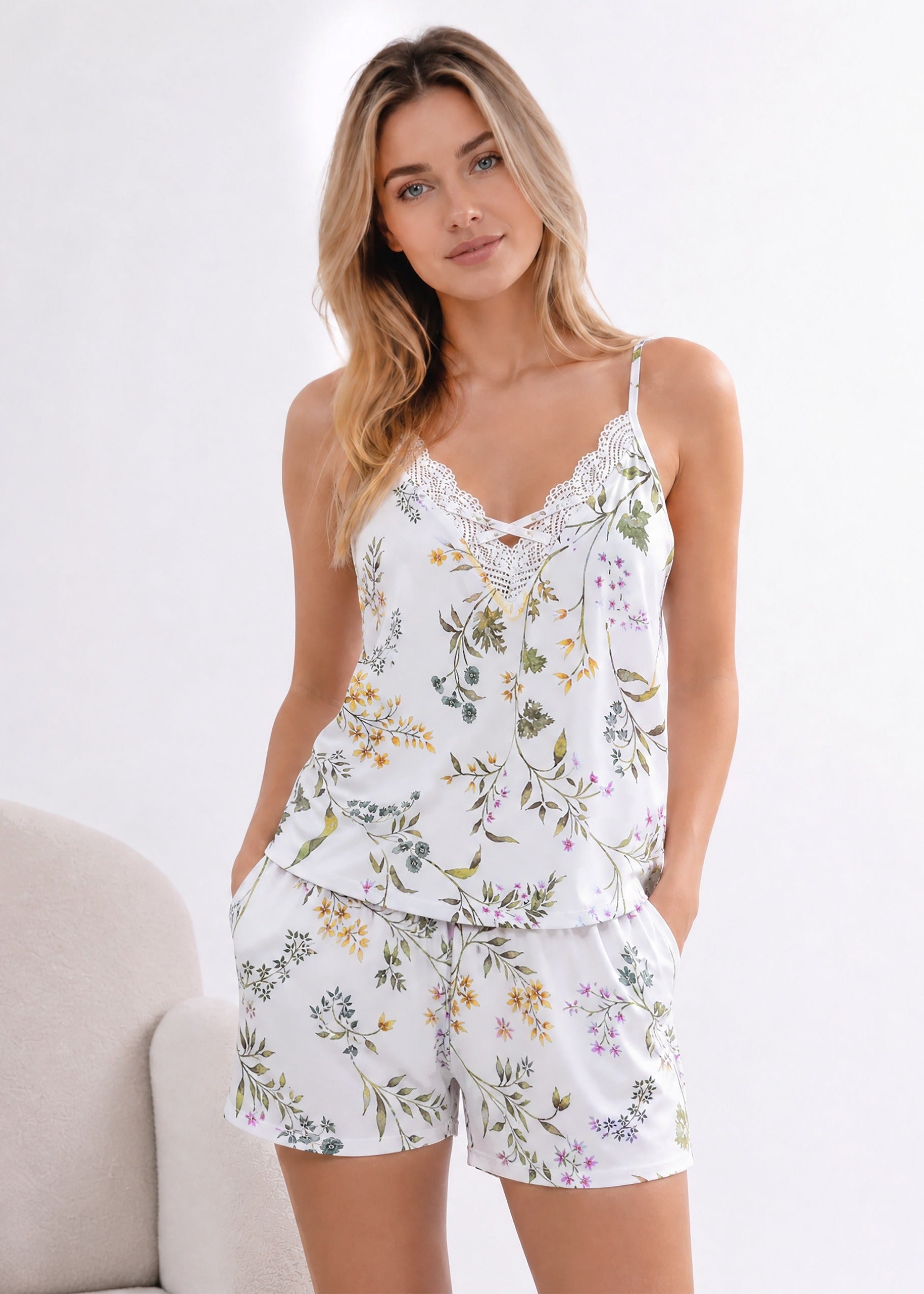 k218 summer gardens shorts pajama set