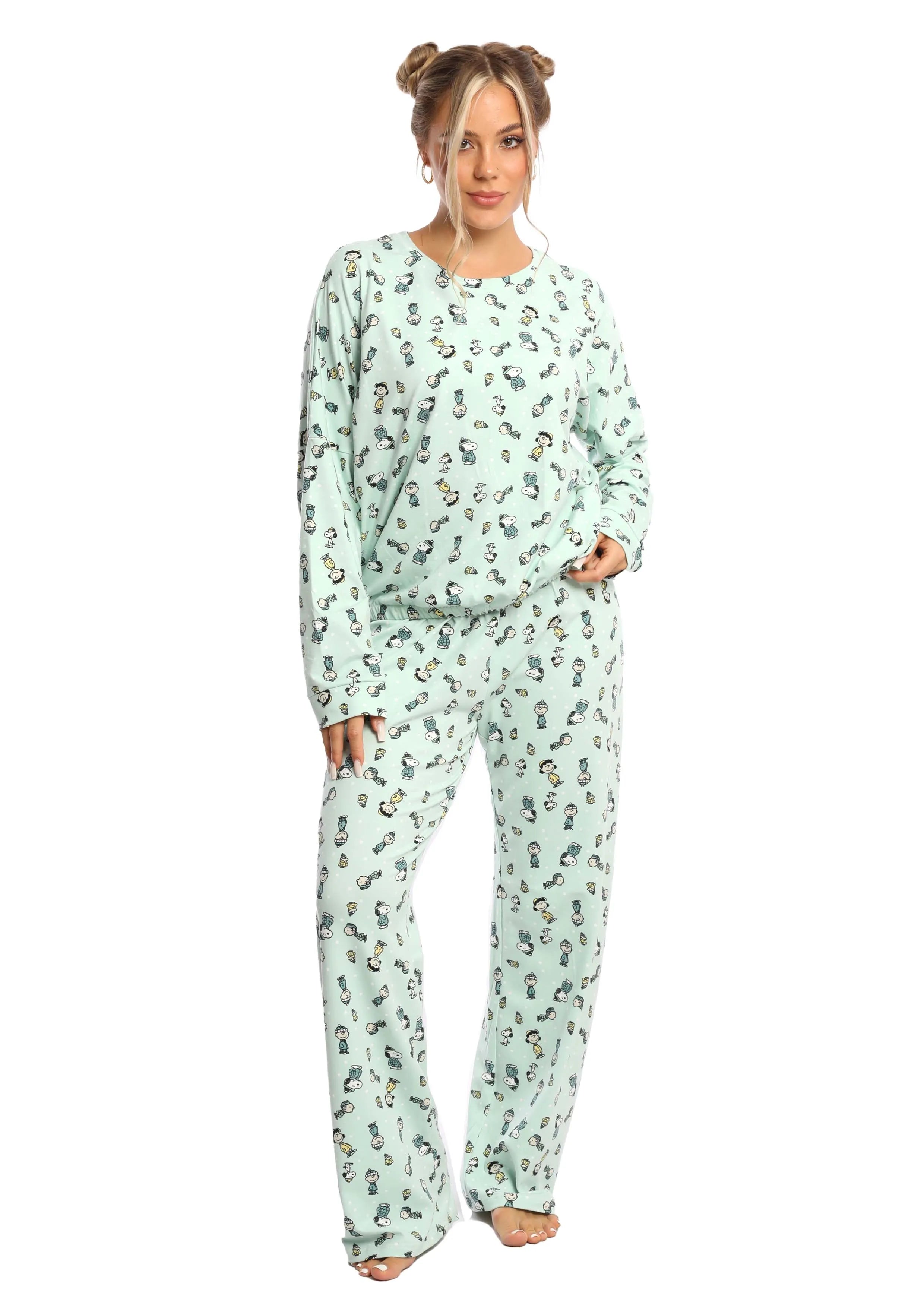C342 MINT SNOOPY LOOSE FIT PAJAMA SET