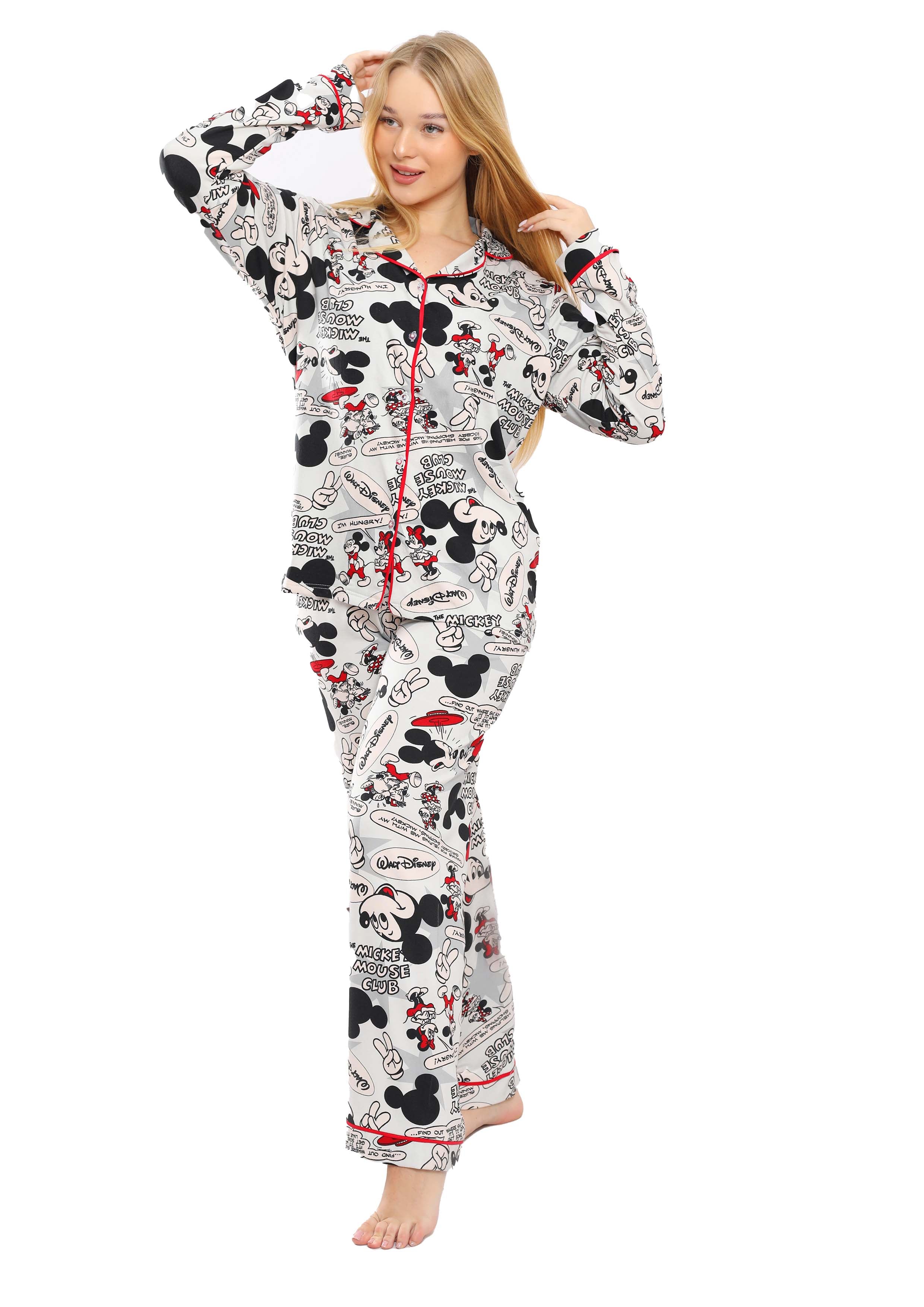 C355 Mickey Comics Buttoned pajama set