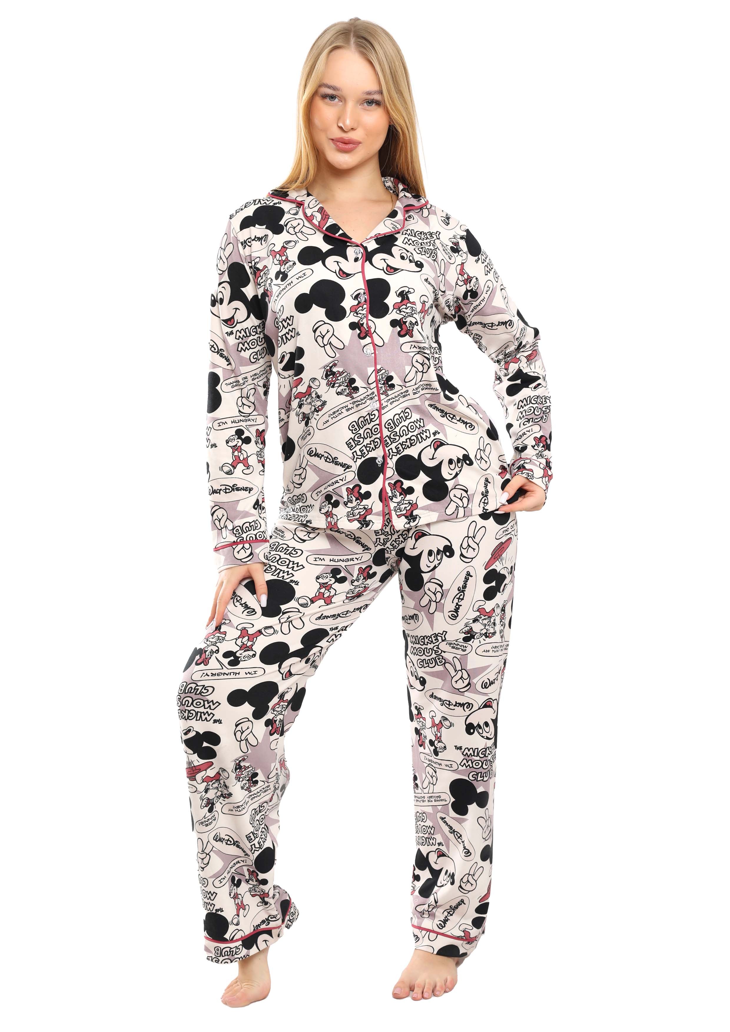 C355 Mickey Comics Buttoned pajama set