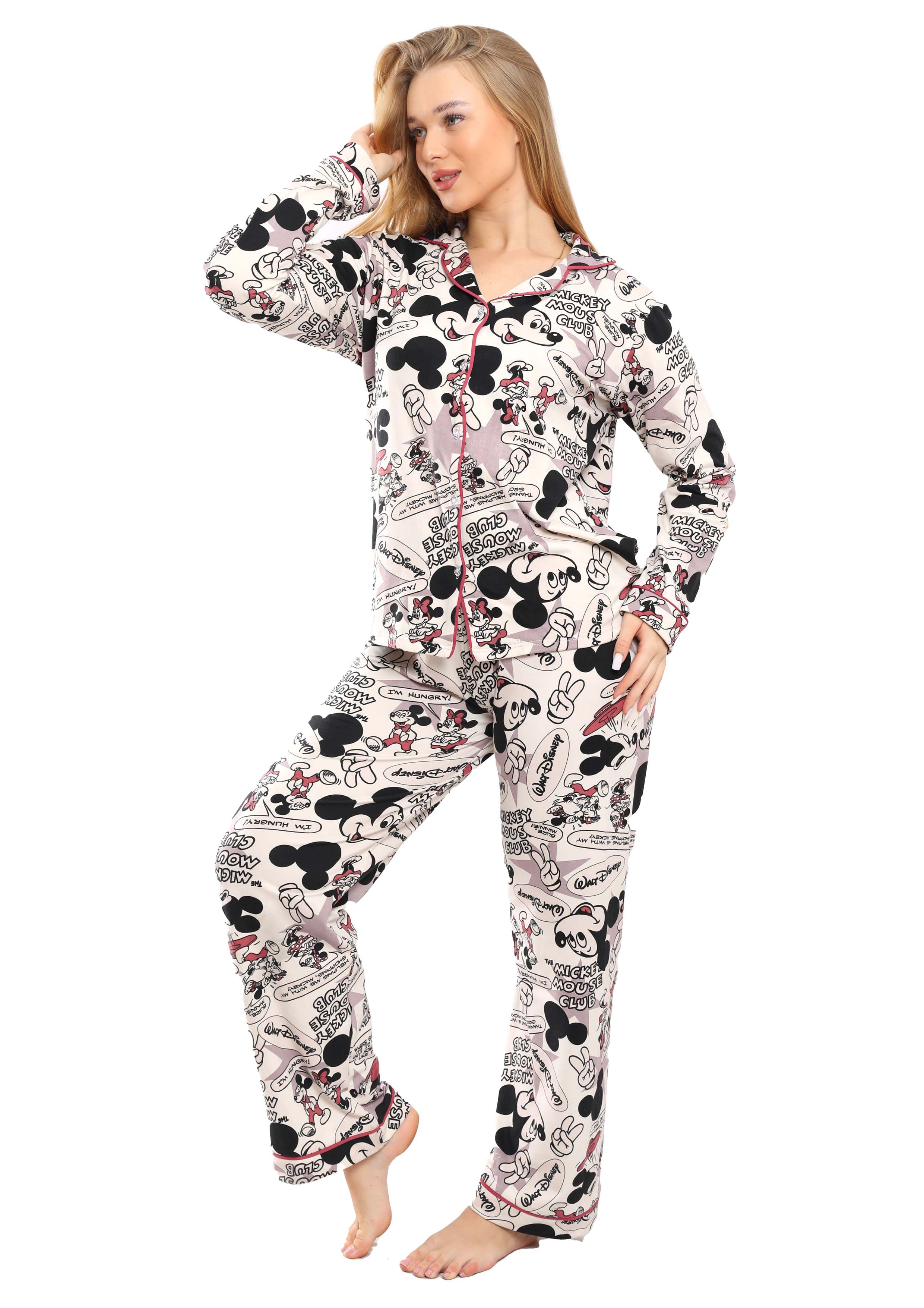 C355 Mickey Comics Buttoned pajama set