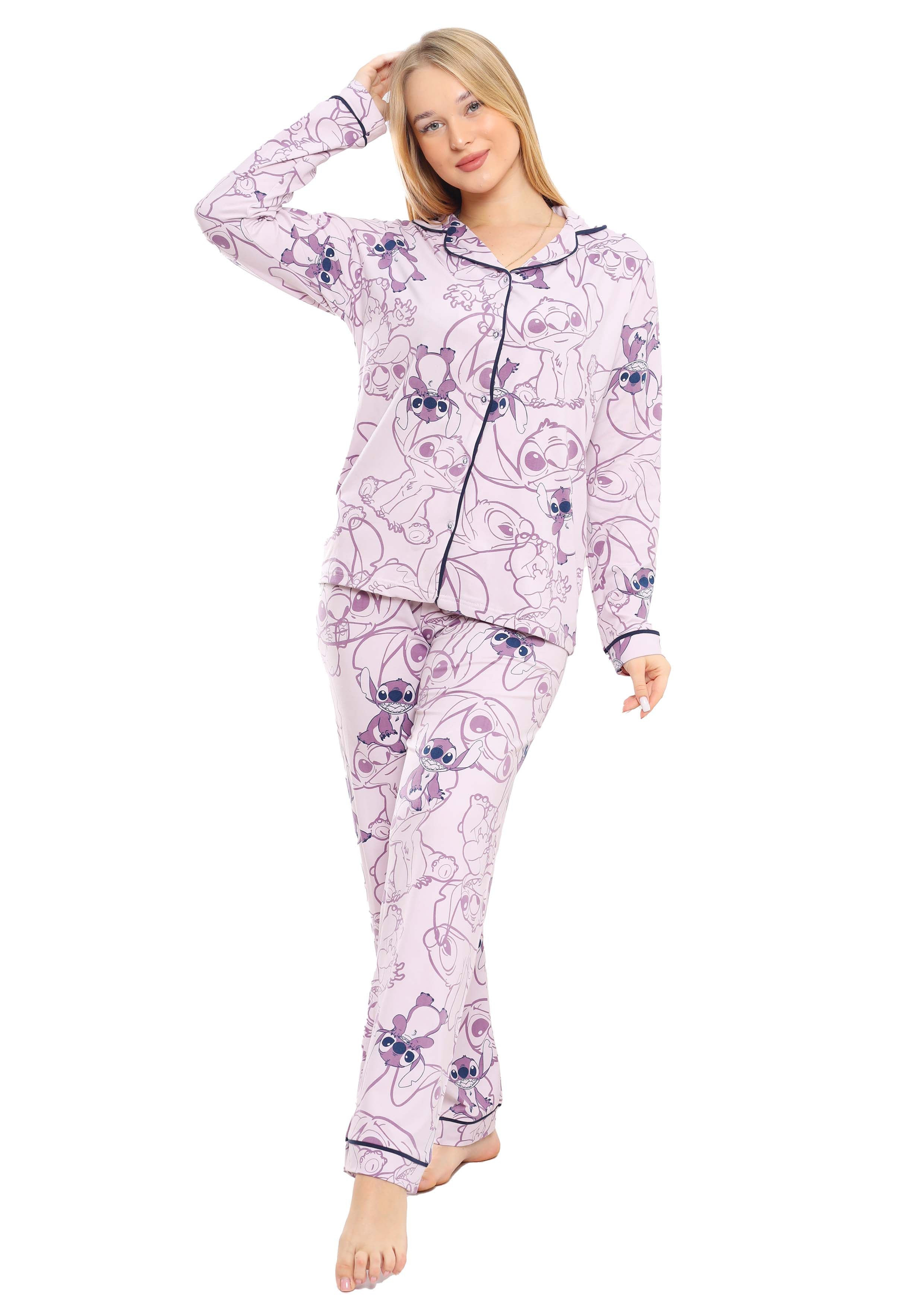 C358 Funny Stitch Buttoned pajama set